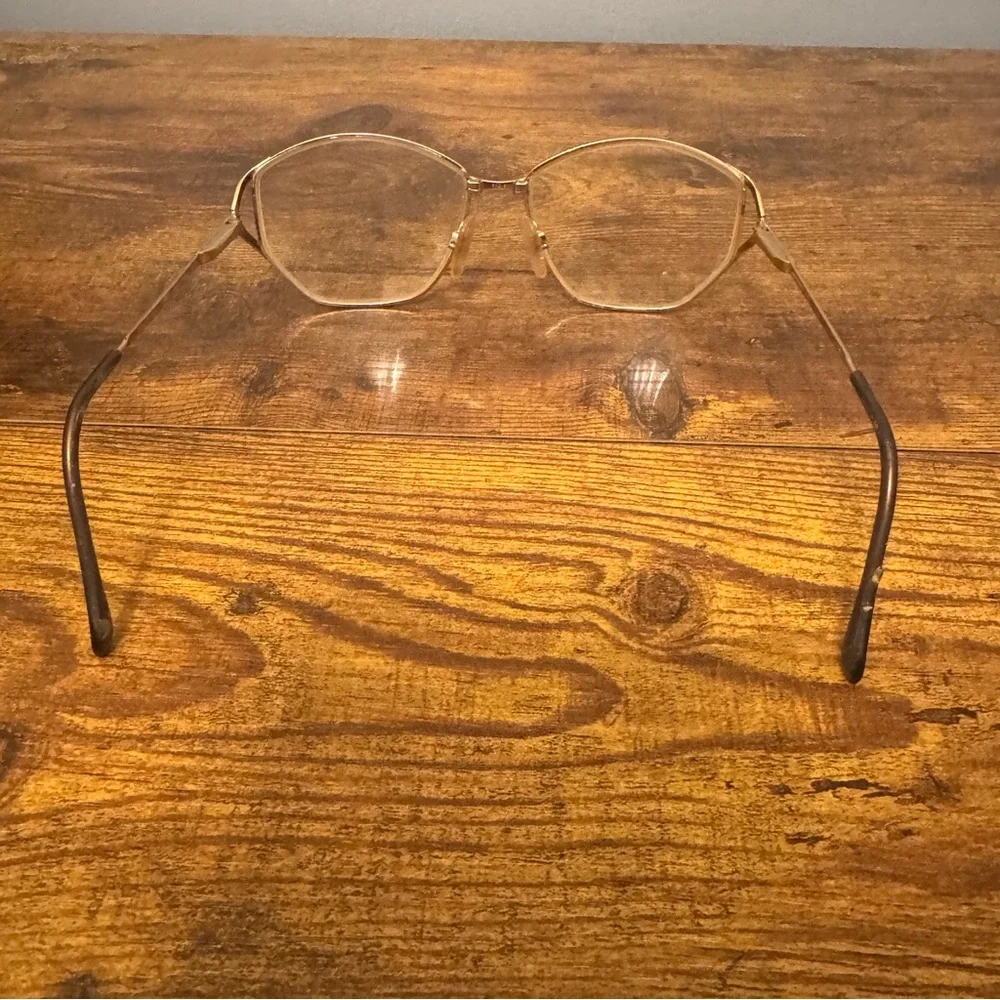 Luxottica Vintage‎ Italian Oval Gold Metal Eyeglass Frames Only 56-15 130